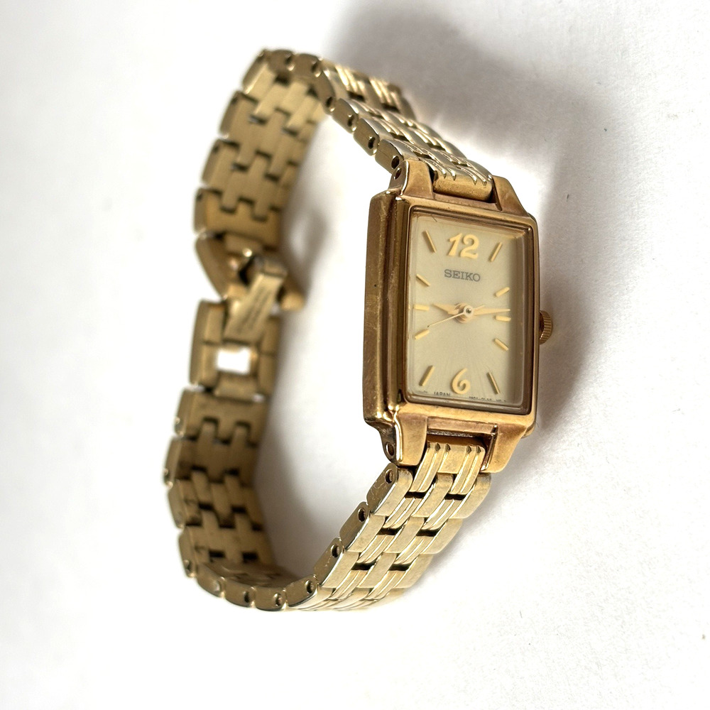 Vintage Seiko Women's Two-Tone Tank Dress Watch 1998 New Battery